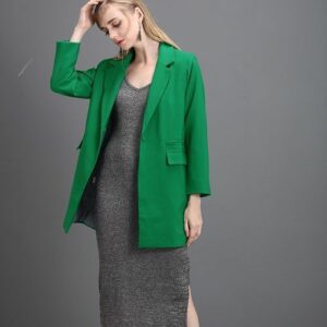Women’s Casual Work Blazer with Double Pockets